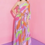 Lavender one shoulder jumpsuit