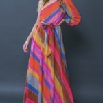 One shoulder striped dress
