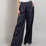 Navy wide striped pants
