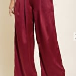 Burgundy satin pants
