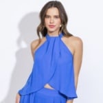 Halter blue top