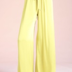 Chartreuse silk pants